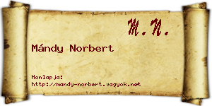 Mándy Norbert névjegykártya